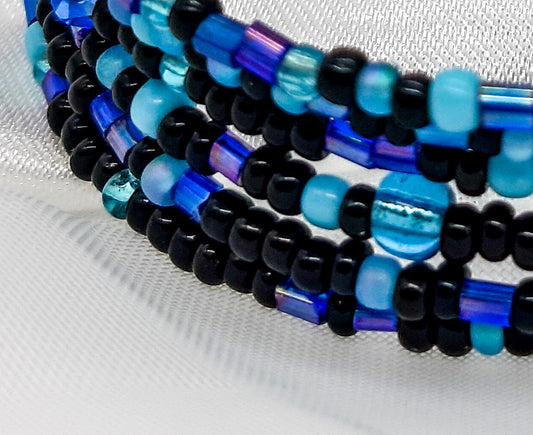 Armband Spiraldraht blau-schwarz