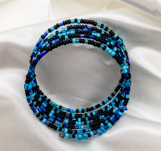 Armband Spiraldraht blau-schwarz