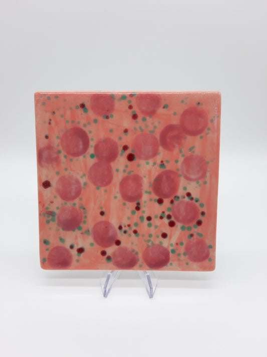 Untersetzer-Set gepunktet rot / blau