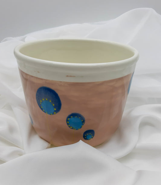 Blumentopf braun-blau