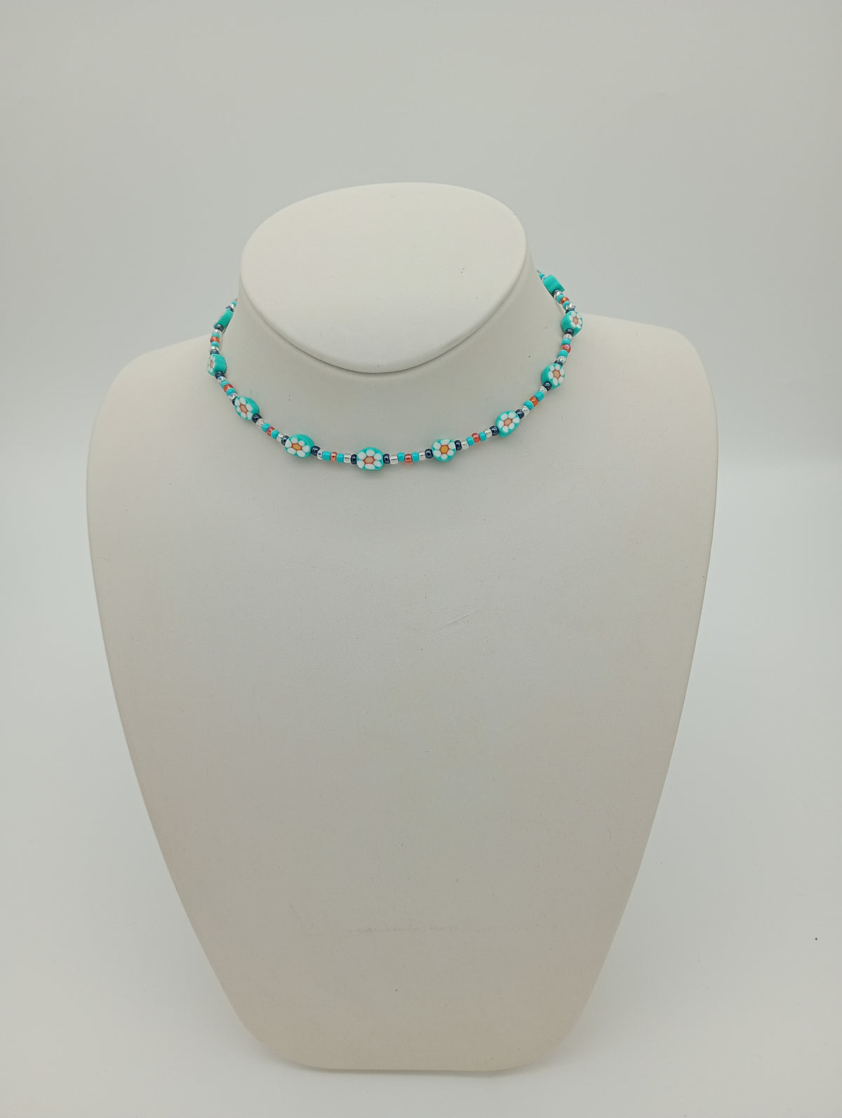 Blaue Blumenkette Unikat