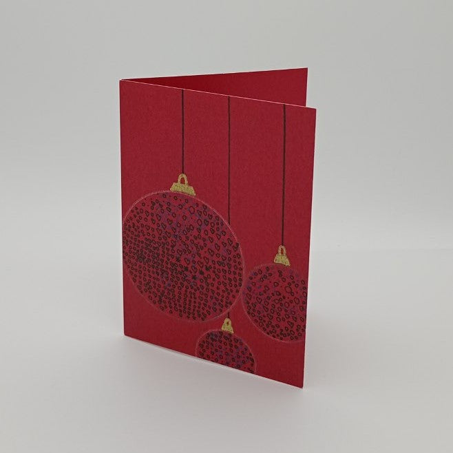 Grußkarte Weihnachtskugeln